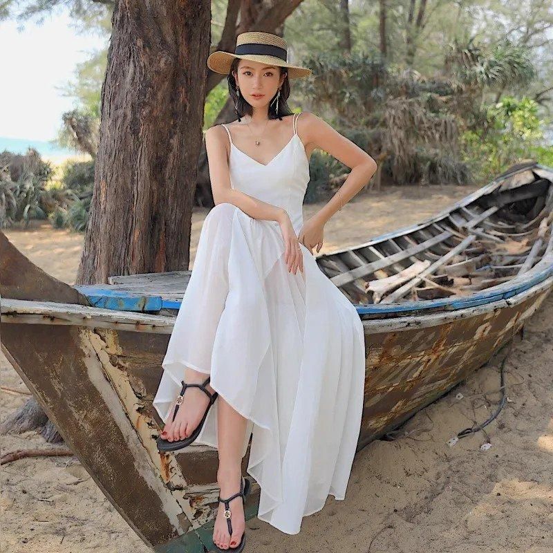 【極美品】Max Mara 白タグ シルク混 キャミソール ドレス ワンピース 大胆な背中見せ バックコンシャスのマキシ丈キャミソール白ワンピース