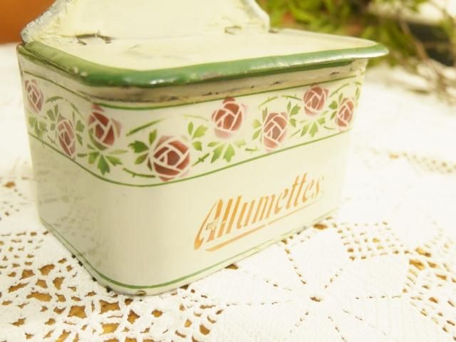フランス ホーロー アリュメット缶 薔薇柄 - アンティークと