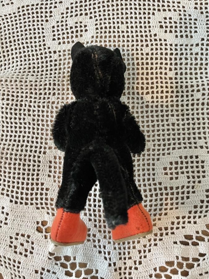 黒猫ちゃん ハンドメイド アンティークベア テディベア作家 ビンテージ生地 kersaの黒猫 小さな子 - アンティークとテディベアの店 Parade