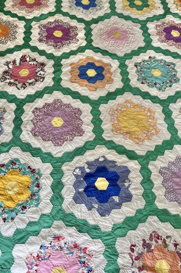 から1割引にて！】◇ アンティーク キルト ハンドメイド ◇
