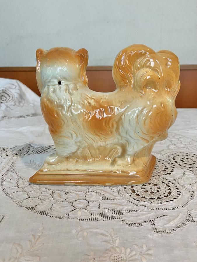 スタッフォードシャードッグ ペキニーズペア - アンティークと