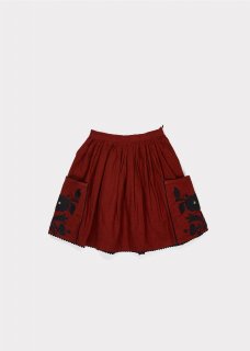 <img class='new_mark_img1' src='https://img.shop-pro.jp/img/new/icons20.gif' style='border:none;display:inline;margin:0px;padding:0px;width:auto;' />CARAMEL  COW ENBROIDERED SKIRT  /  burnt ochre 50%off   4y   Last one! 