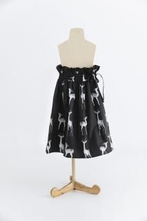 <img class='new_mark_img1' src='https://img.shop-pro.jp/img/new/icons20.gif' style='border:none;display:inline;margin:0px;padding:0px;width:auto;' />folk made  deer pattern skirt  /  black 50%off L last one!