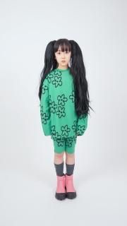 <img class='new_mark_img1' src='https://img.shop-pro.jp/img/new/icons14.gif' style='border:none;display:inline;margin:0px;padding:0px;width:auto;' />UNIONINI   Flower long sleeved big tee  / green6-8y last one!