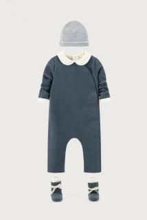 GRAY LABEL Baby Suit with Snaps/ Blue grey  6-9m last one!