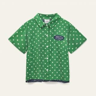 <img class='new_mark_img1' src='https://img.shop-pro.jp/img/new/icons14.gif' style='border:none;display:inline;margin:0px;padding:0px;width:auto;' />Wynken  W.K  shirt / fresh green polka dot
