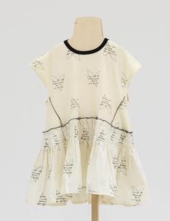 <img class='new_mark_img1' src='https://img.shop-pro.jp/img/new/icons14.gif' style='border:none;display:inline;margin:0px;padding:0px;width:auto;' />folkmade  heart song dress / ivory print M/110-125cm last one!
