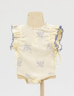 <img class='new_mark_img1' src='https://img.shop-pro.jp/img/new/icons14.gif' style='border:none;display:inline;margin:0px;padding:0px;width:auto;' />folkmade  heart song jersey rompers / ivoryblue  70cm last one!