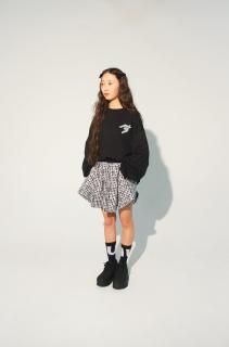<img class='new_mark_img1' src='https://img.shop-pro.jp/img/new/icons14.gif' style='border:none;display:inline;margin:0px;padding:0px;width:auto;' />UNIONINI   gingham mini skirt  / black  8-10y  last one!
