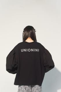 <img class='new_mark_img1' src='https://img.shop-pro.jp/img/new/icons14.gif' style='border:none;display:inline;margin:0px;padding:0px;width:auto;' />UNIONINI  puff sleeved sweat shirt  / black  10-12y last one!