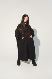 <img class='new_mark_img1' src='https://img.shop-pro.jp/img/new/icons14.gif' style='border:none;display:inline;margin:0px;padding:0px;width:auto;' />UNIONINI   puff sleeved long coat  / black  M(165cm) 