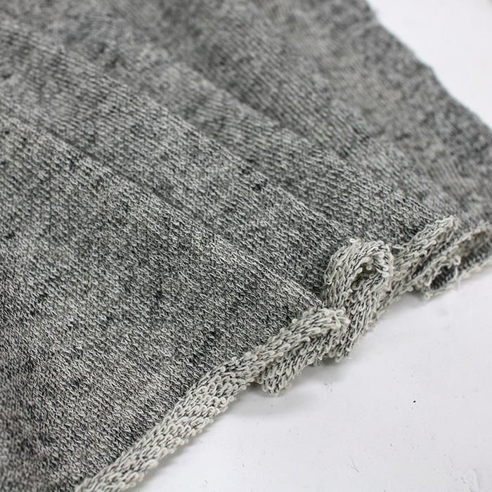 グレー系ボーダー　裏毛ニット グレー系ボーダー 裏毛ニット 【10㎝からカットOK】コーデュロイ裏