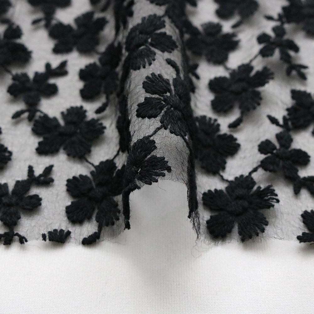 many flowersエンブロイダリーレースチュール生地 | Embroidery