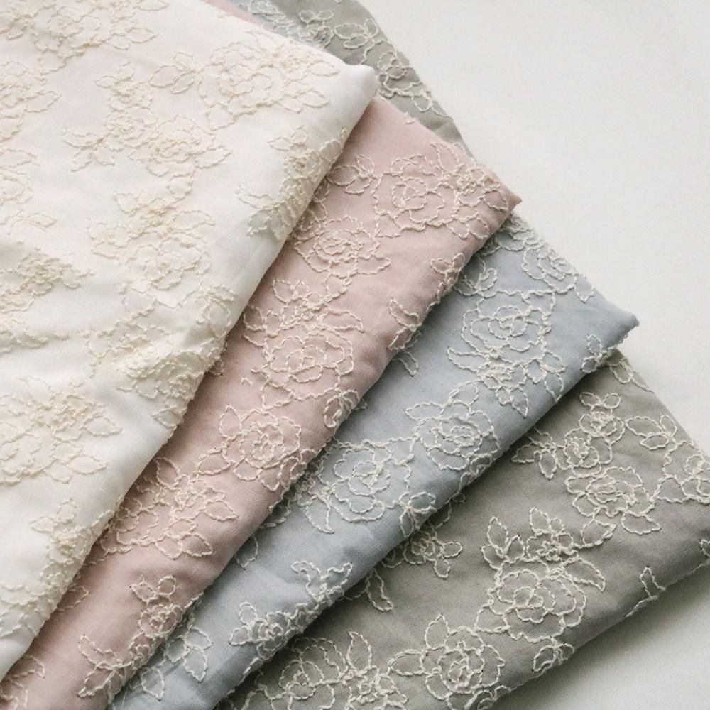 S1109【13m】ローズ、バラ柄刺繍チュールレース生地 レッド S1109【13m】ローズ、バラ柄刺繍チュールレース生地 レッド