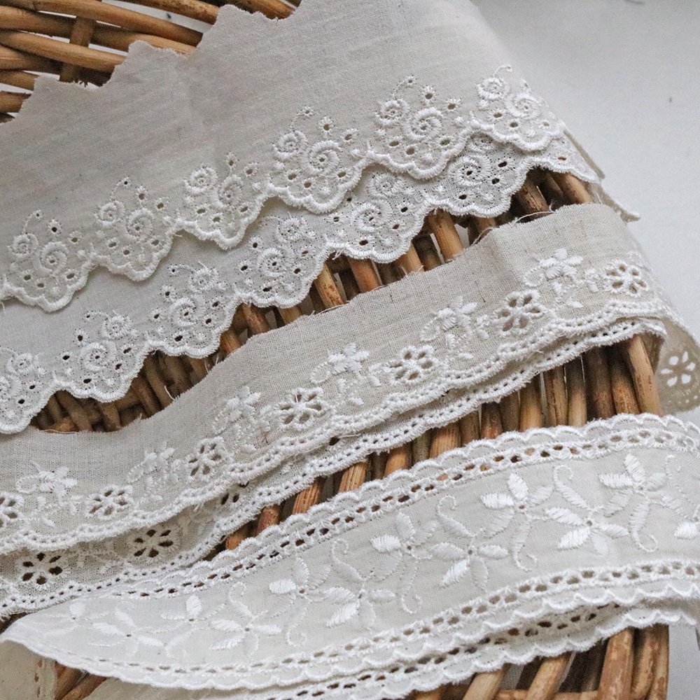 ハナツクリヤ　羽織り　マディラ刺繍　アンティークレース　スカラップ