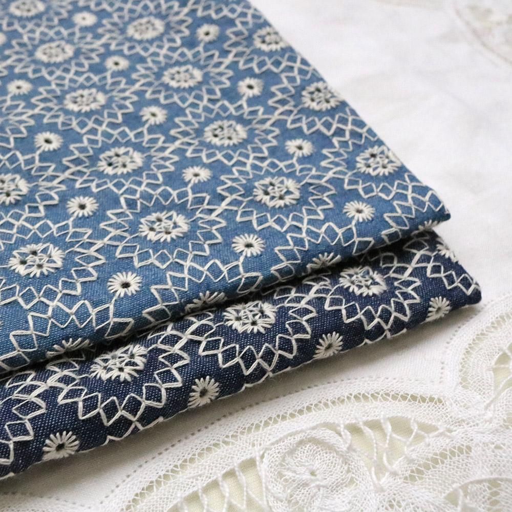 オリジナルニット・生地の専門店amiori Light Denim flowersエン オリジナルニット・生地の専門店amiori Light Denim flowersエン