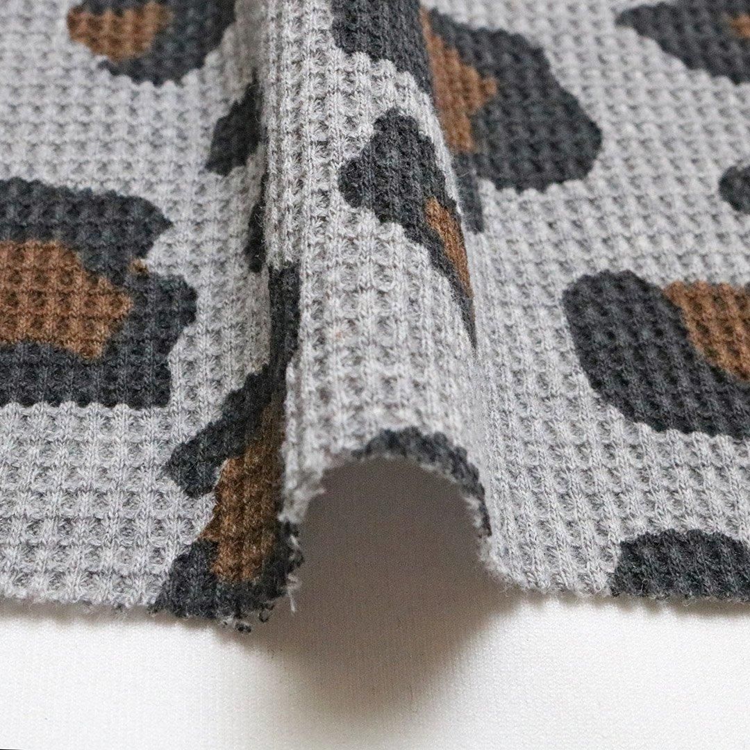 ニット生地見本②柄〘ア~ワ〙 ワッフルニット | レオパード柄 |アニマル柄 |ヒョウ柄- オリジナル