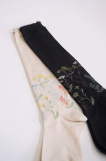 floral long socks<br>KURI BOTELLA