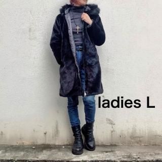 ジップアップエコファーコート(レディース L)
