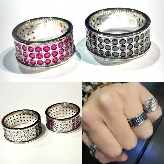 パヴェ63ストーンリングsv ブラックジルコニア - 鬼阿弥