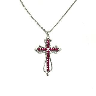 【10SALE】 SV Sルビー/ダイヤ NC プラチナコーティング