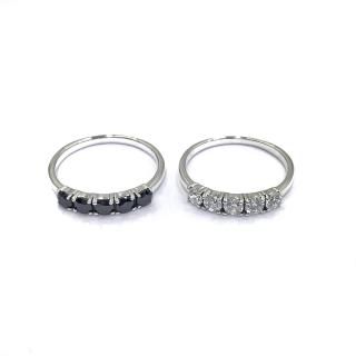 【10SALE】SV ラウンド5ストーンリング#13