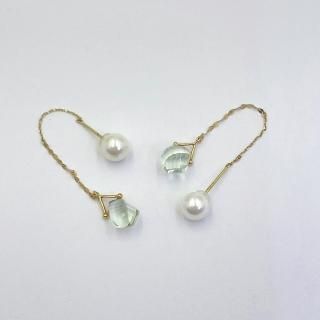 【10SALE】K18 アクアマリンピアス(ペア2個セット)