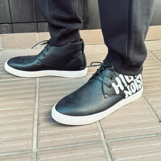 11SALE】エコレザーハイカットスニーカー合皮製【一点もの 11SALE】エコレザーハイカットスニーカー合皮製【一点もの