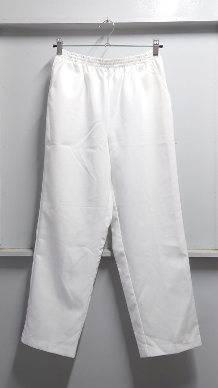 Sana Morgan ポリエステル イージー パンツ ホワイト サイズ10P ウエストゴム 両側ポケット付き (USED)