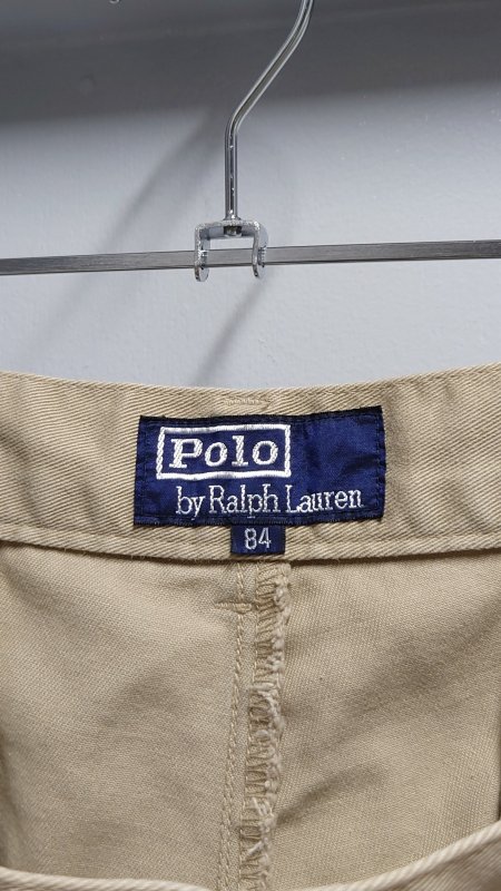 90's POLO RALPH LAUREN ツータック チノ パンツ ベージュ サイズ84 裾