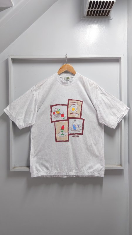 90s CHEMISE LACOSTE HOME WEAR 󥰥륹ƥå Breakfast ץ T å奰졼 M Ⱦµ 饳  (VINTAGE)