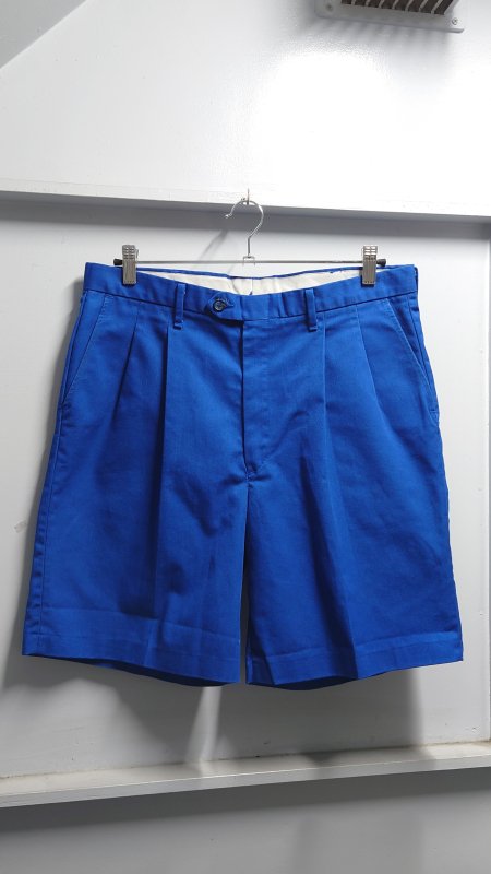 70-80’s CINTAS USA製 ツータック ワーク ショーツ ブルー 34インチ ショート パンツ (VINTAGE)