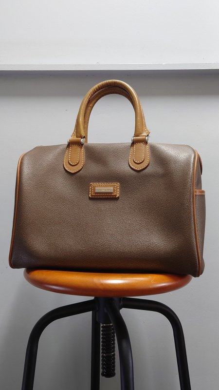 LANCEL ե 쥶PVC ܥȥ Хå ֥饦 ץ졼 ΢դ 󥻥  (USED)