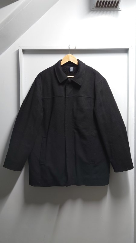 90-00’s J.CREW 裏地ボア+キルティング ジップアップ 中綿 ウール ジャケット ブラック M 1990-2000年代 (USED)