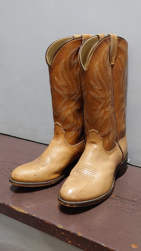 Vintage ACME USA製 レザー ウエスタン ブーツ サイズ5 1/2D 約22.5cm カウボーイブーツ 靴 (VINTAGE)