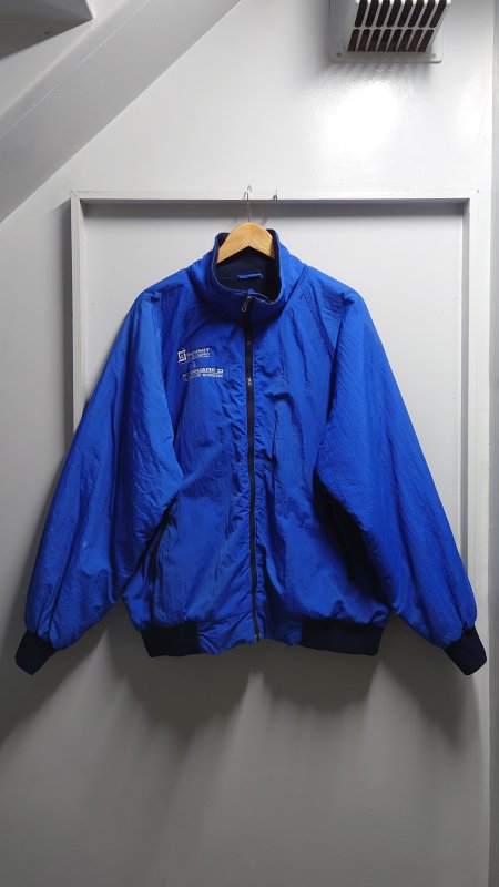 90’s Cal Craft 裏地フリース ナイロン ウォームアップ ジャケット ブルー XL 米企業物 (VINTAGE)
