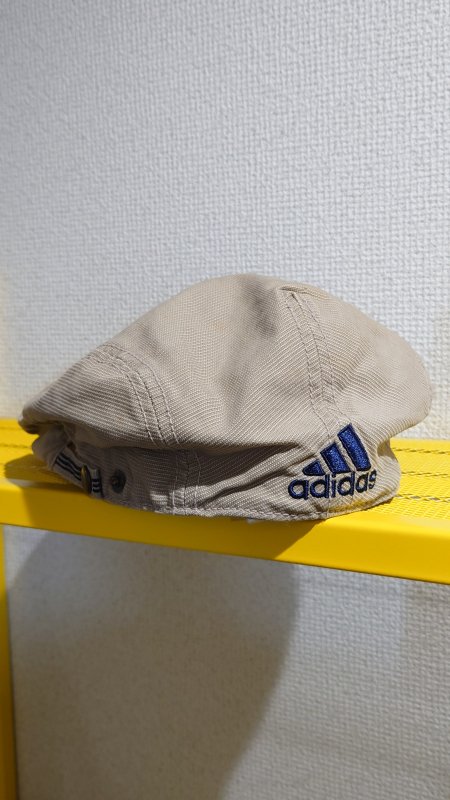 90-00’s adidas ロゴ刺繍 コットンピケ ハンチング カーキ ONE SIZE 帽子 1990-2000年代 (USED)