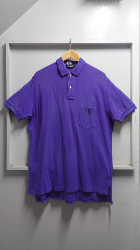 90s Polo Ralph Lauren The Big Shirt ݥˡ ݥåդ λ ݥ ѡץ L Ⱦµ ե (VINTAGE)