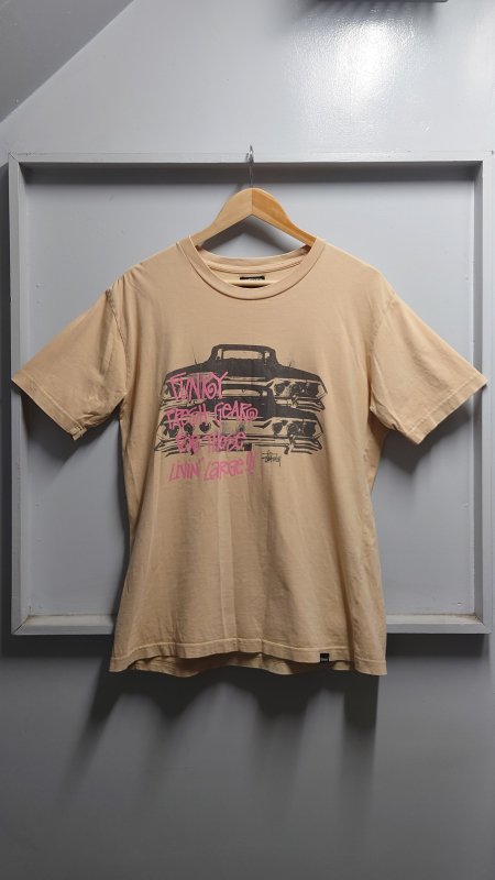 <img class='new_mark_img1' src='https://img.shop-pro.jp/img/new/icons5.gif' style='border:none;display:inline;margin:0px;padding:0px;width:auto;' />STUSSY Funky Fresh Gear For Those Livin Large Car Print T 󥫥顼 S Ⱦµ (USED)