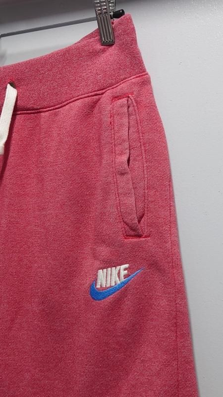 NIKE ロゴ刺繍 スウェット ショーツ 杢レッド S ショートパンツ