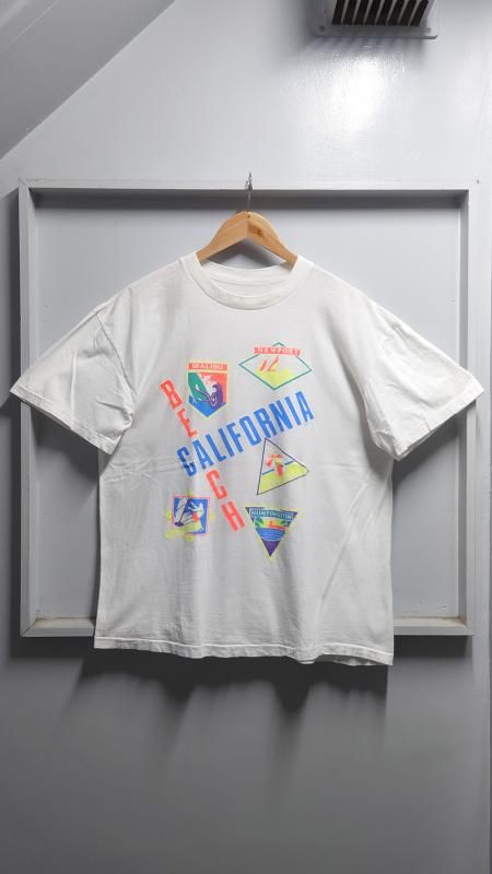 Vintage California Beach 󥰥륹ƥå ץ T ۥ磻 L Ⱦµ (VINTAGE)
