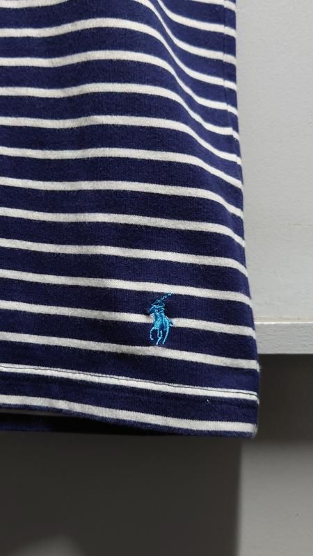 Polo Ralph Lauren 裾ポニー ボーダー Tシャツ ネイビー Polo Ralph Lauren 裾ポニー ボーダー Tシャツ ネイビー