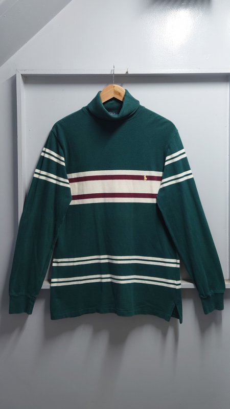 90s Polo Ralph Lauren λ ȥͥå 󥰥꡼T M Ĺµ ե (VINTAGE)