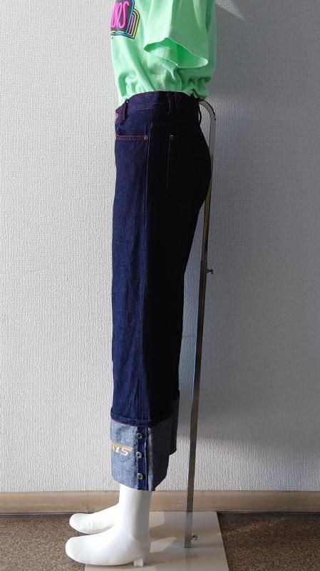 90-00's BETTY'S BLUE ワイドロールアップ デニムパンツ サイズ9 90-00's BETTY'S BLUE ワイドロールアップ デニムパンツ サイズ9