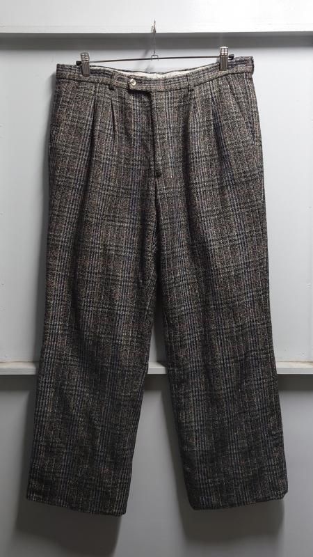80〜90s Euro Vintage スラックス　チェックパンツ　ツータック 90s unknown チェックパンツ ツータック スラックス - メルカリ