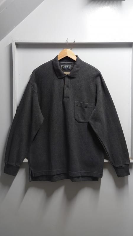80-90s Sevres Blue ꥢ L/S åȥ˥åȥݥ M (VINTAGE)