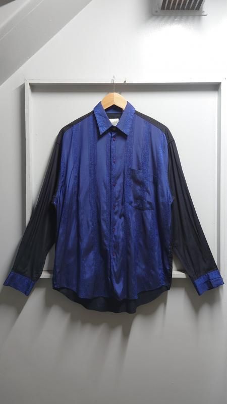 80-90s Index Men Switching Two-Tone Shirt M (VINTAGE)