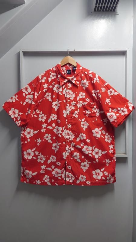 00s GAP Cotton Hawaiian Shirt XL (USED)