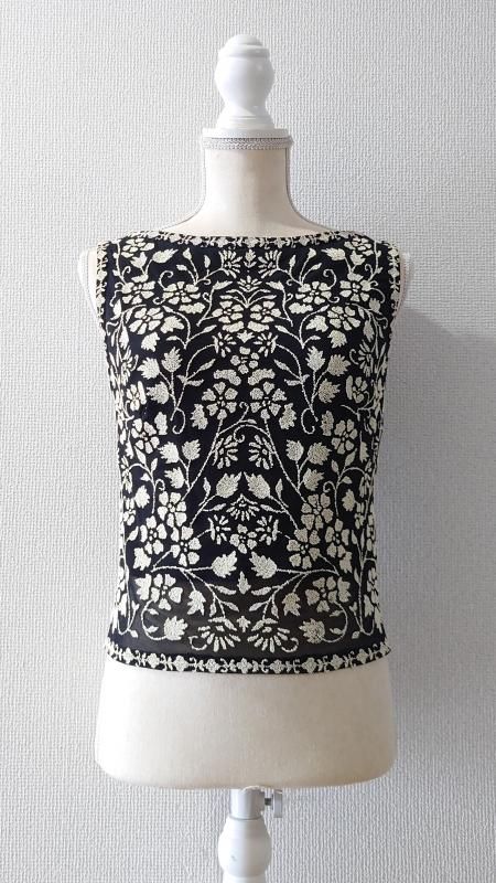 90s Tadashi Shoji USA Bead Decoration ѥͥå Ρ꡼֥ȥåץ S (VINTAGE)