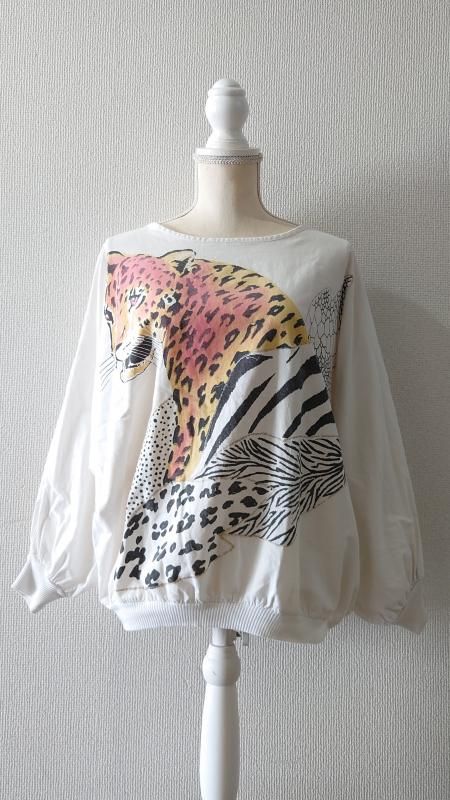70-80s Cheri-Alan ltd. -New York- Tiger ץ륪Сȥåץ L-XL (VINTAGE)